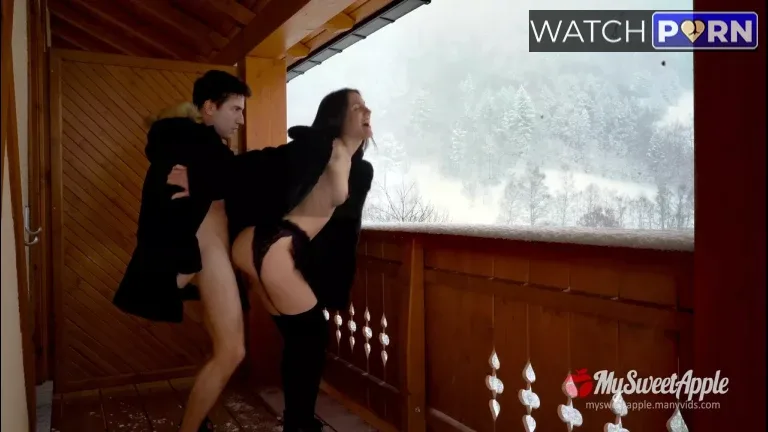 mysweetapple winter fucking in snowstorm and bj sauna 1 jpg